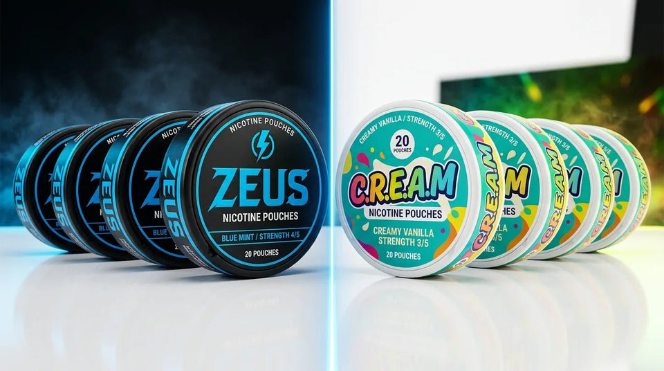 ZEUS vs C.R.E.A.M Nicotine Pouches: Which Ultra-Strong Wins in 2026? - The Snus Outlet