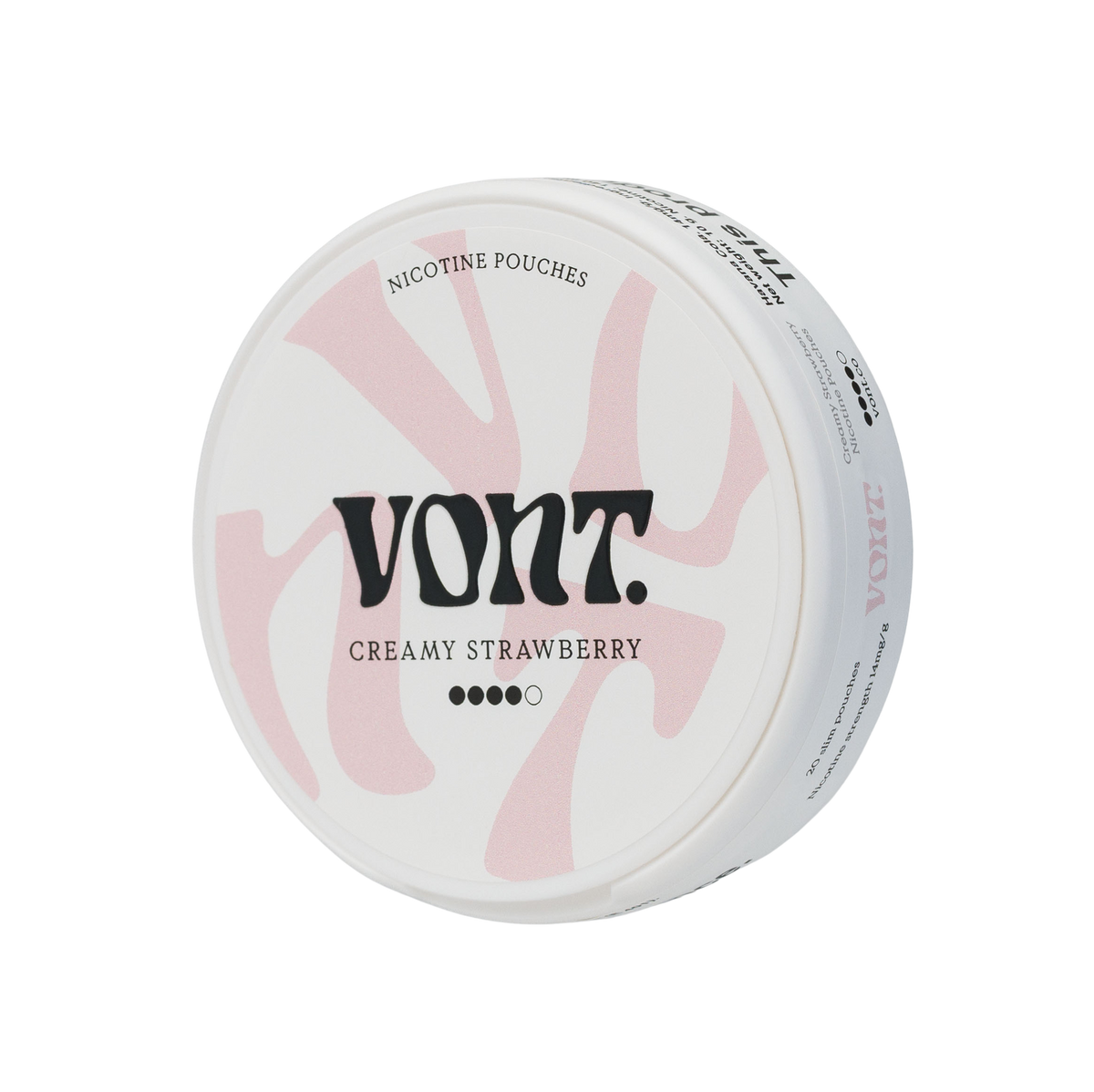 Vont Creamy Strawberry Strong 7mg side view - The Snus Outlet