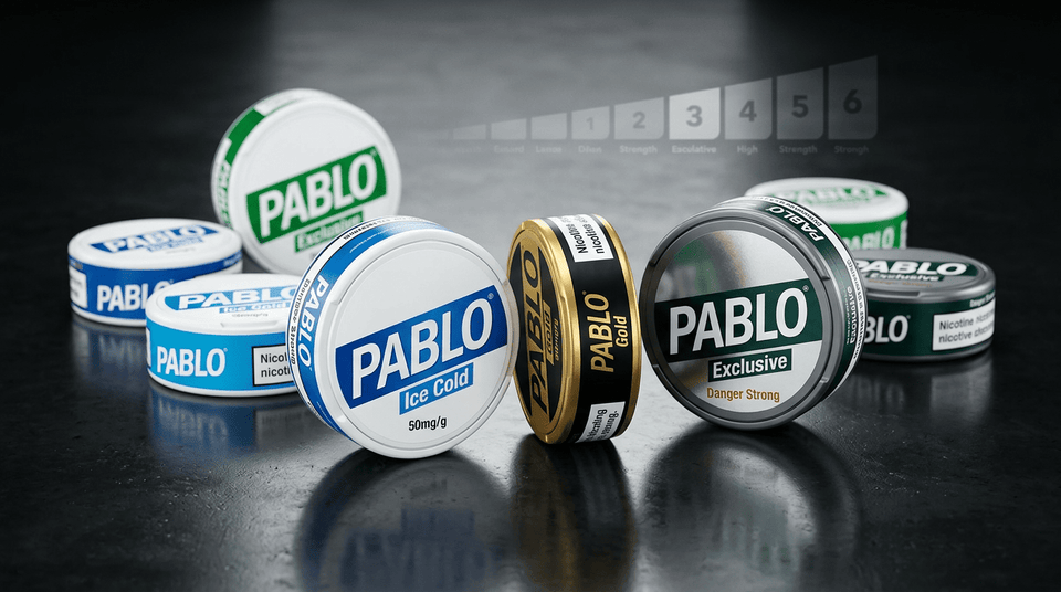 Pablo Nicotine Pouches Strength Guide: Gold vs Ice Cold vs Exclusive (2026) - The Snus Outlet