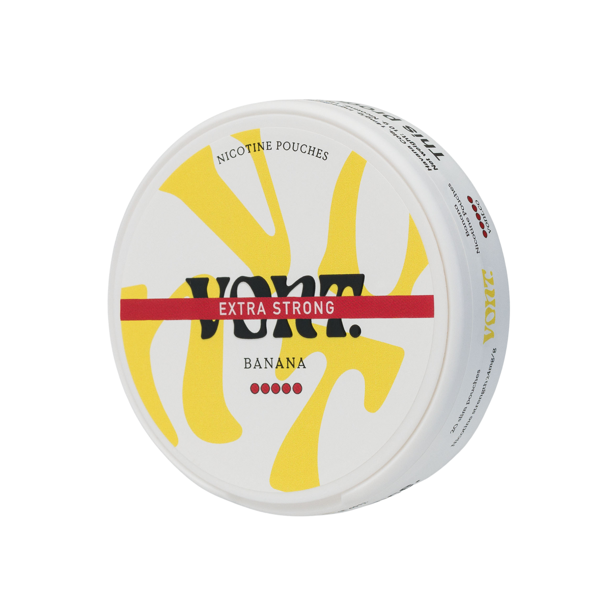 Vont Banana Extra Strong 12mg side view - The Snus Outlet