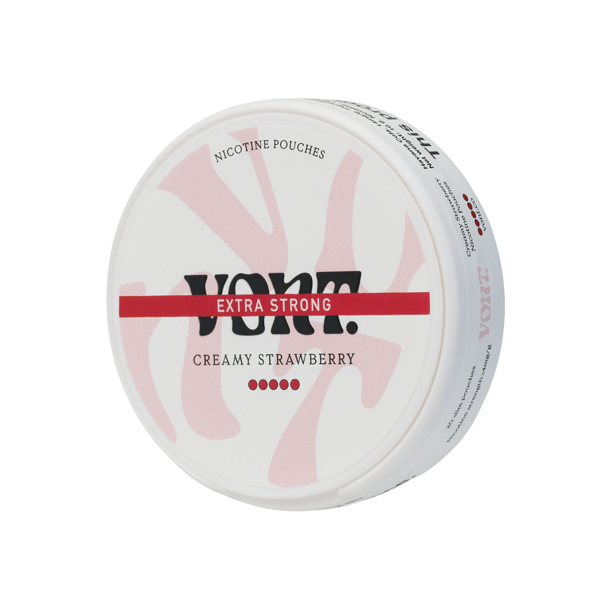 Vont Creamy Strawberry Extra Strong 12mg side view - The Snus Outlet